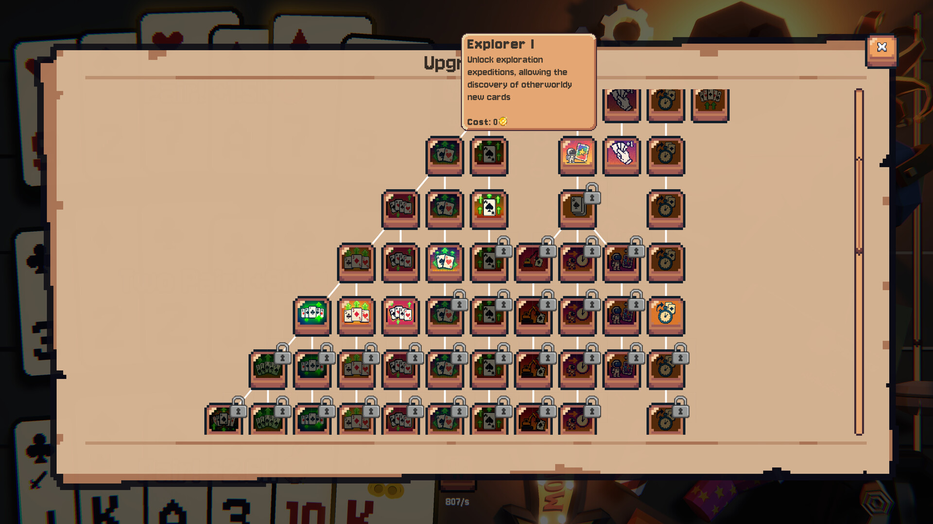 隨著遊戲進展，解鎖更多奇幻風格的卡牌與能力