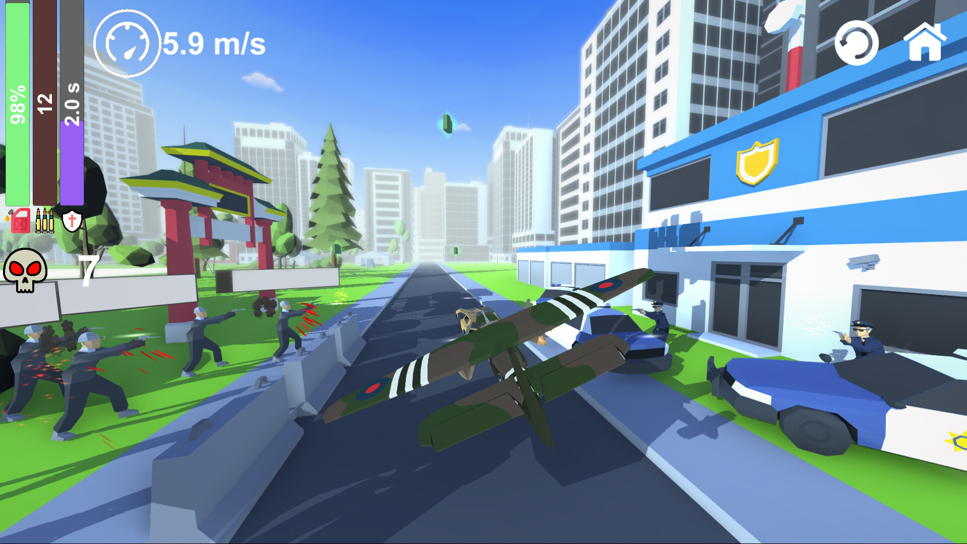 遊戲中的建造介面，玩家正在調整飛機的機翼結構與引擎位置