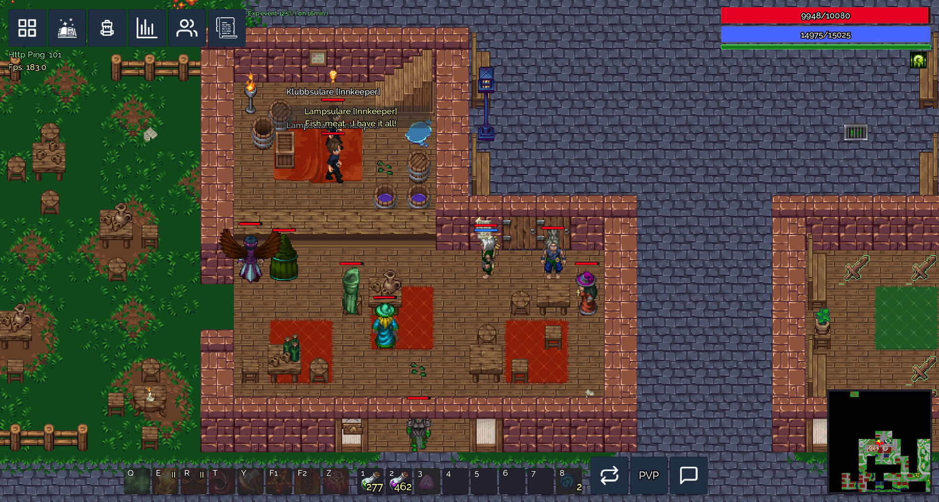 遊戲中的技能或法術列表界面。