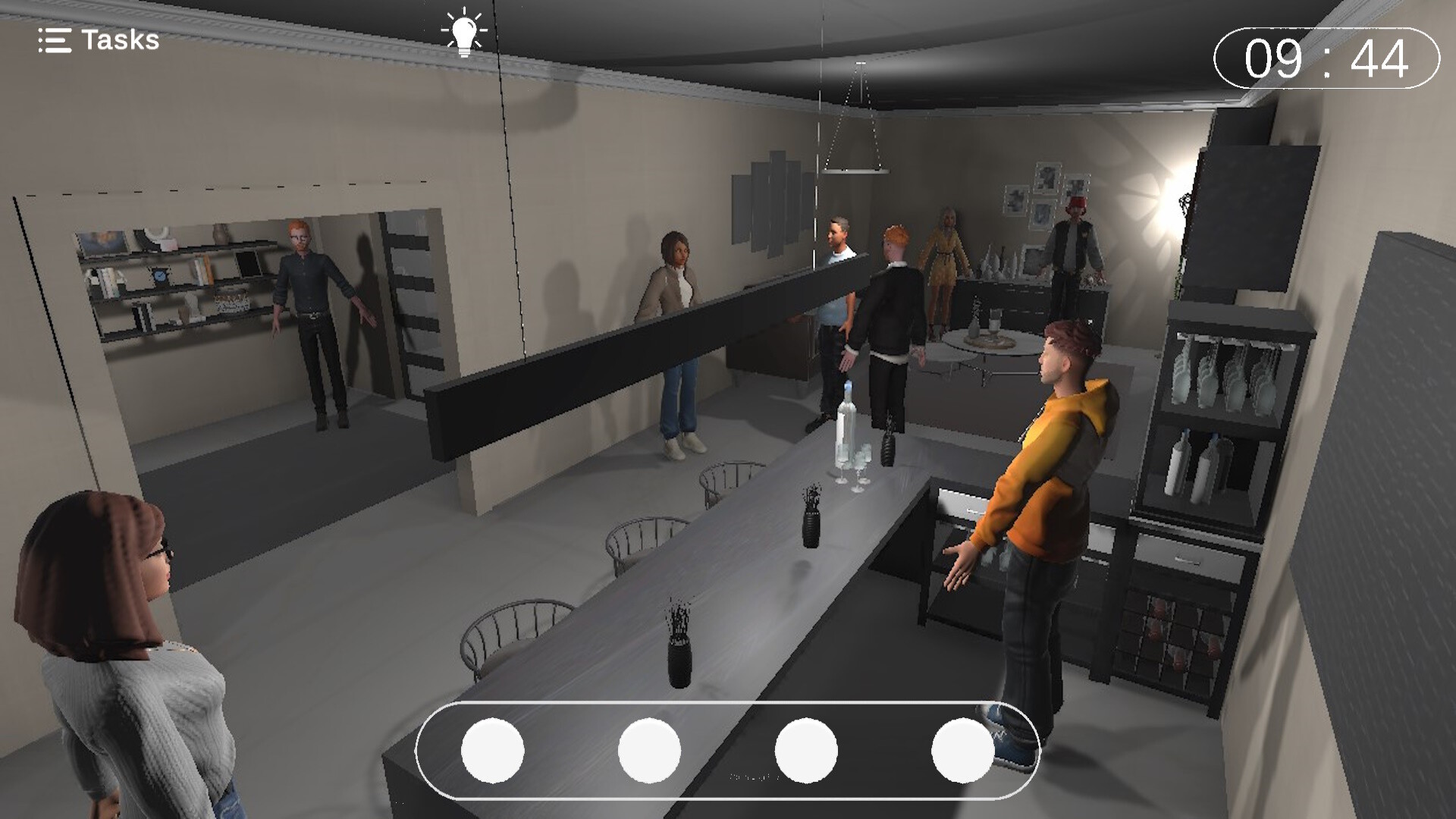 遊戲的主視覺圖,一個 stylized 的人腦輪廓,內部有著迷宮和房間的結構。