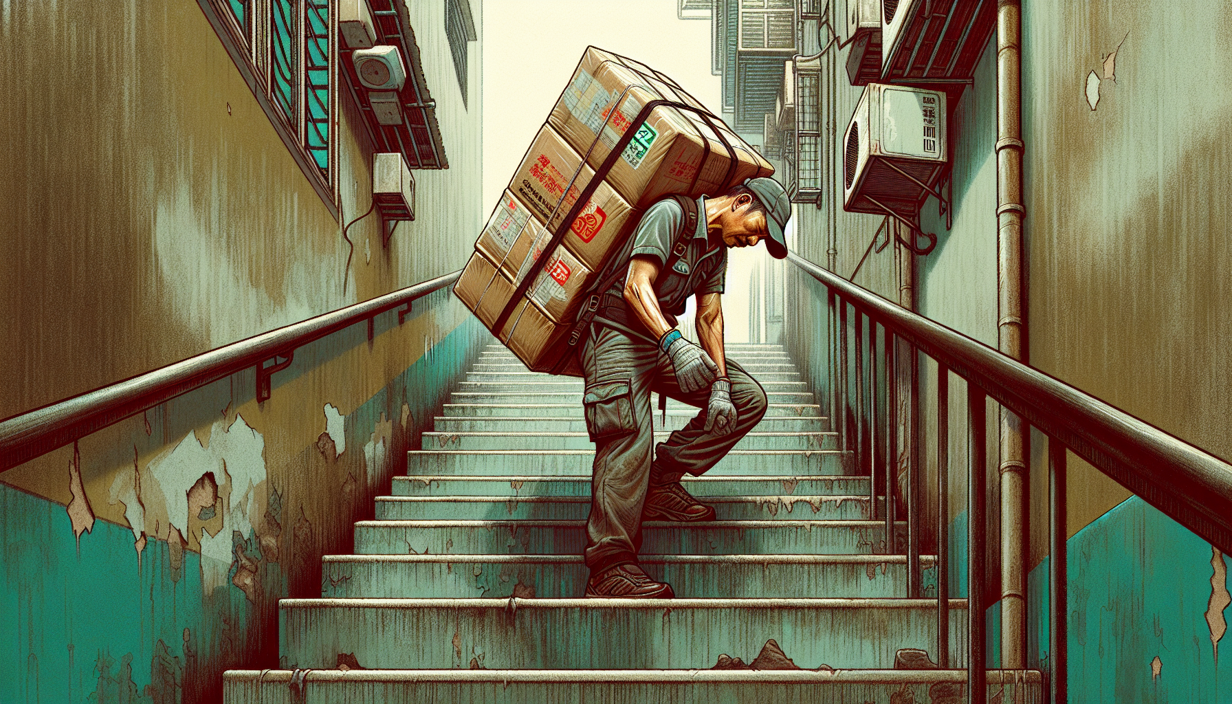 勞動者辛勤工作的真實寫照照片