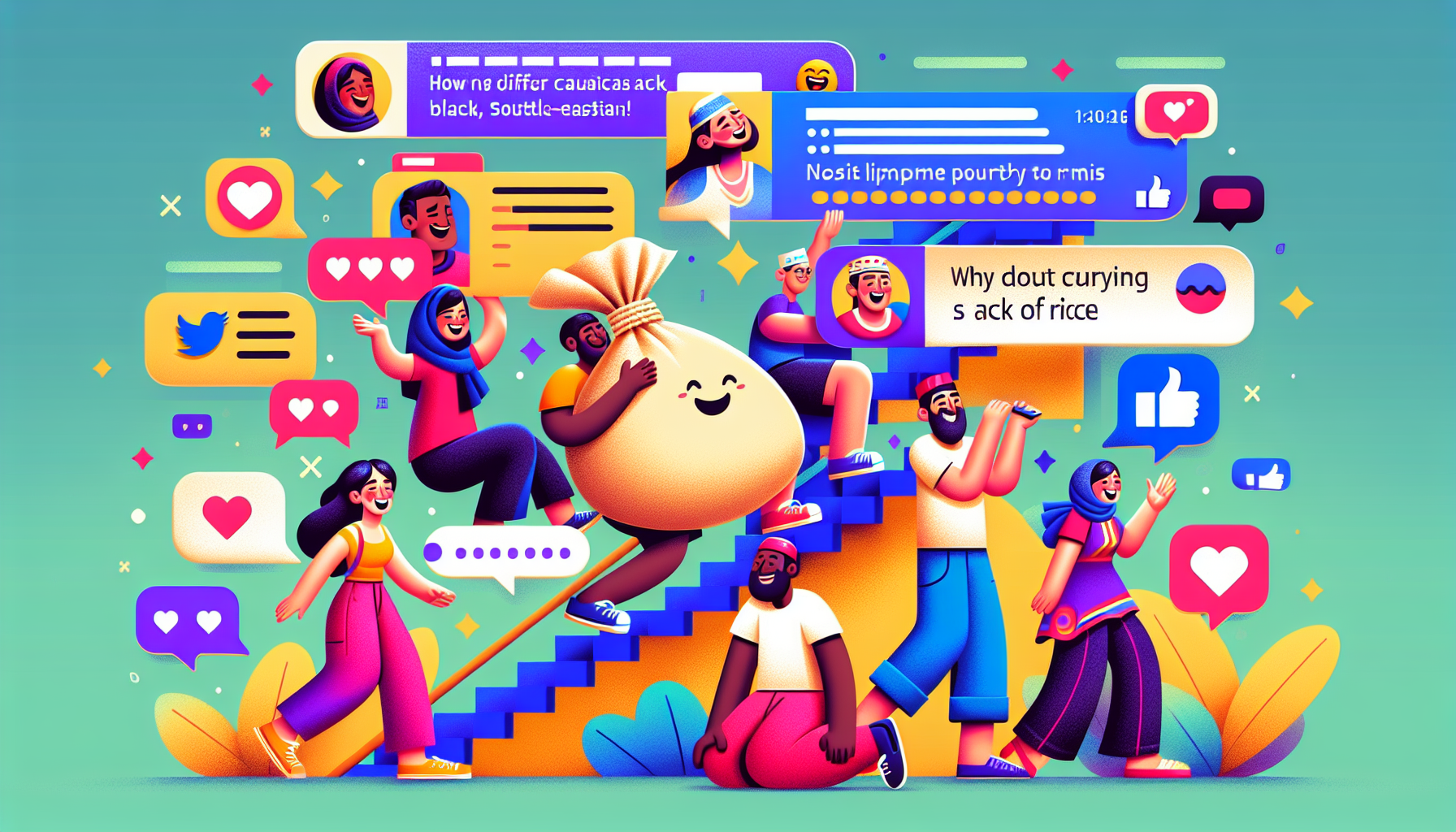 社交平台上的扛米迷因共鳴梗圖