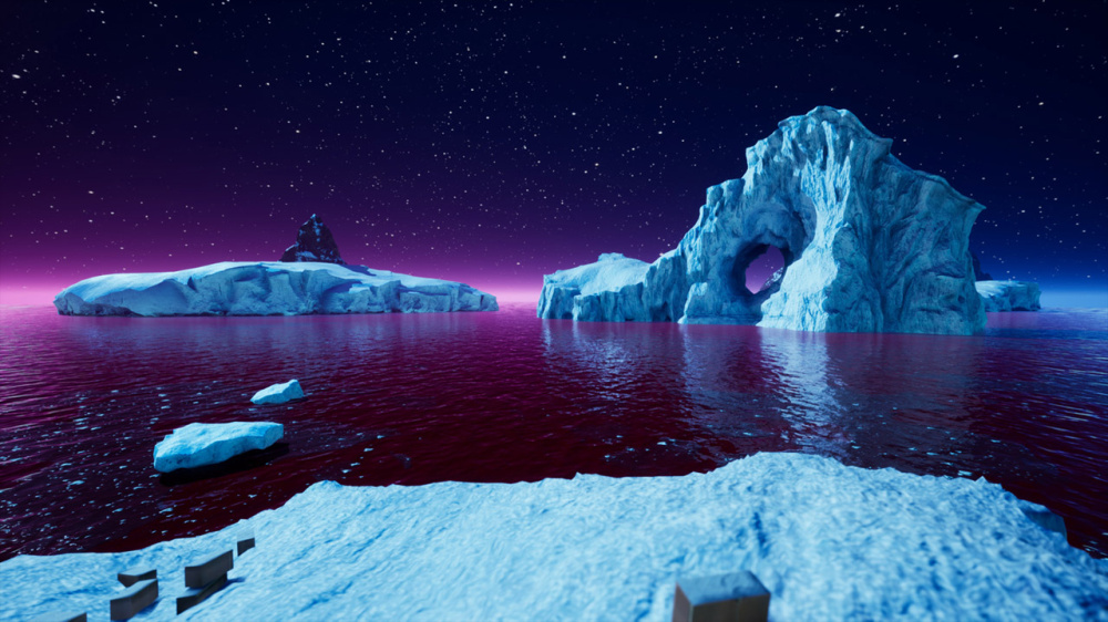 夕陽下的海岸城市縮影