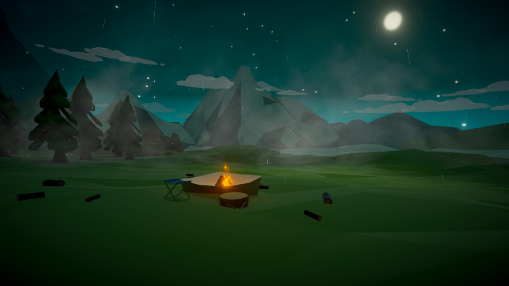 營火燃燒的初期階段