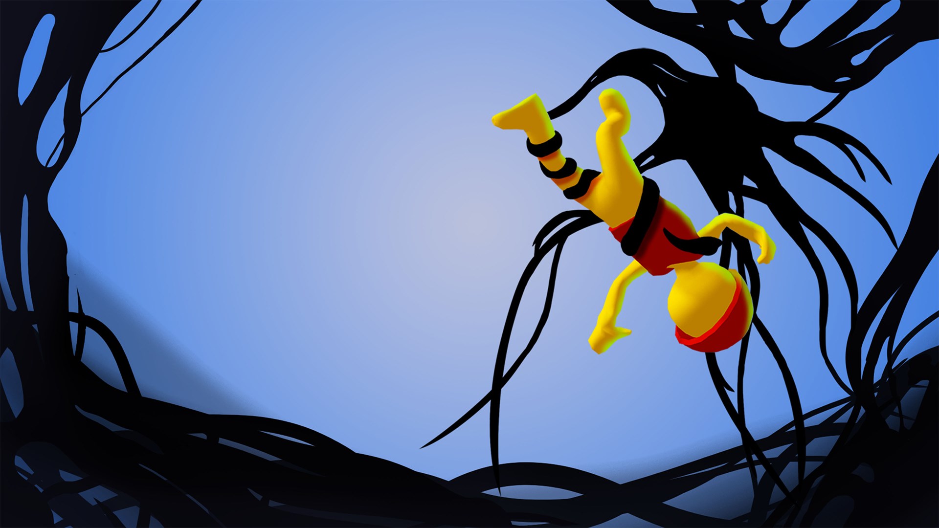 The Nom 遊戲主視覺圖，展示主角黑色生物的形象