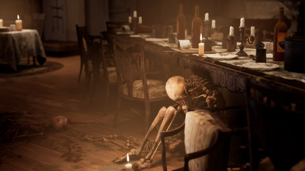 廢棄建築內部的解謎場景