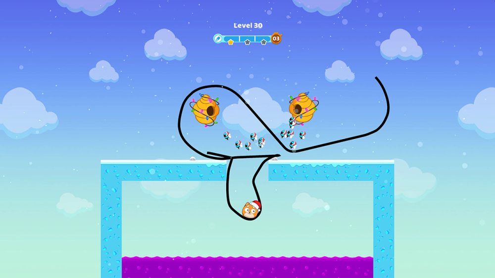 玩家需要畫出線條保護狗狗