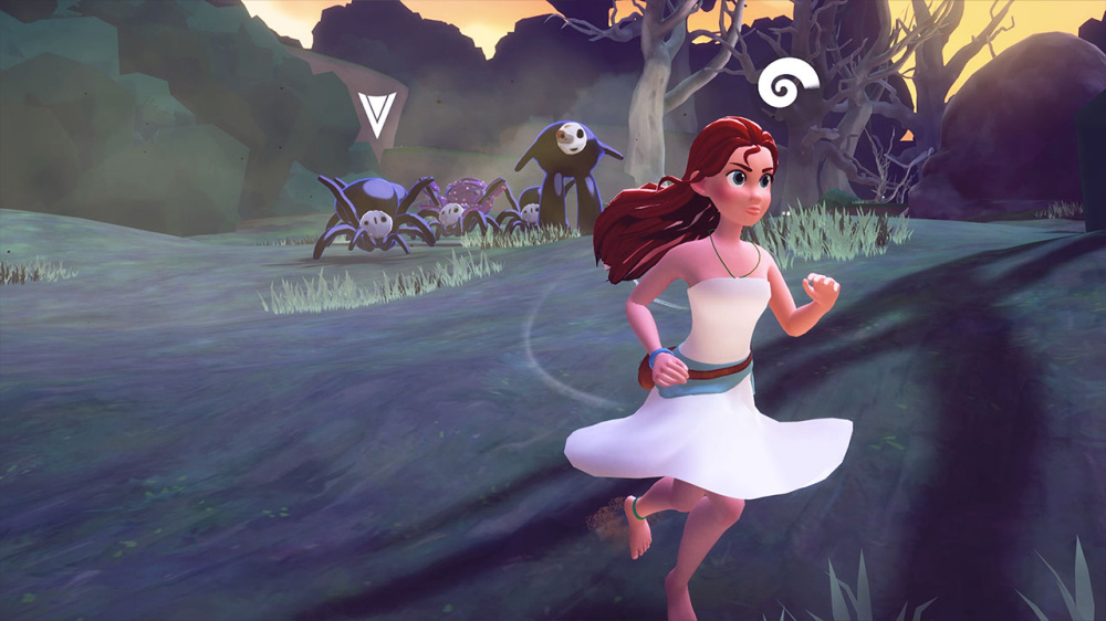 瑪伊穿梭於古老遺蹟