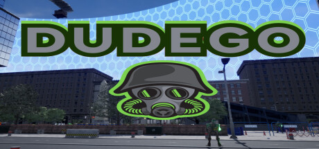 DudeGo 遊戲主視覺圖，展示了激烈的戰鬥氛圍