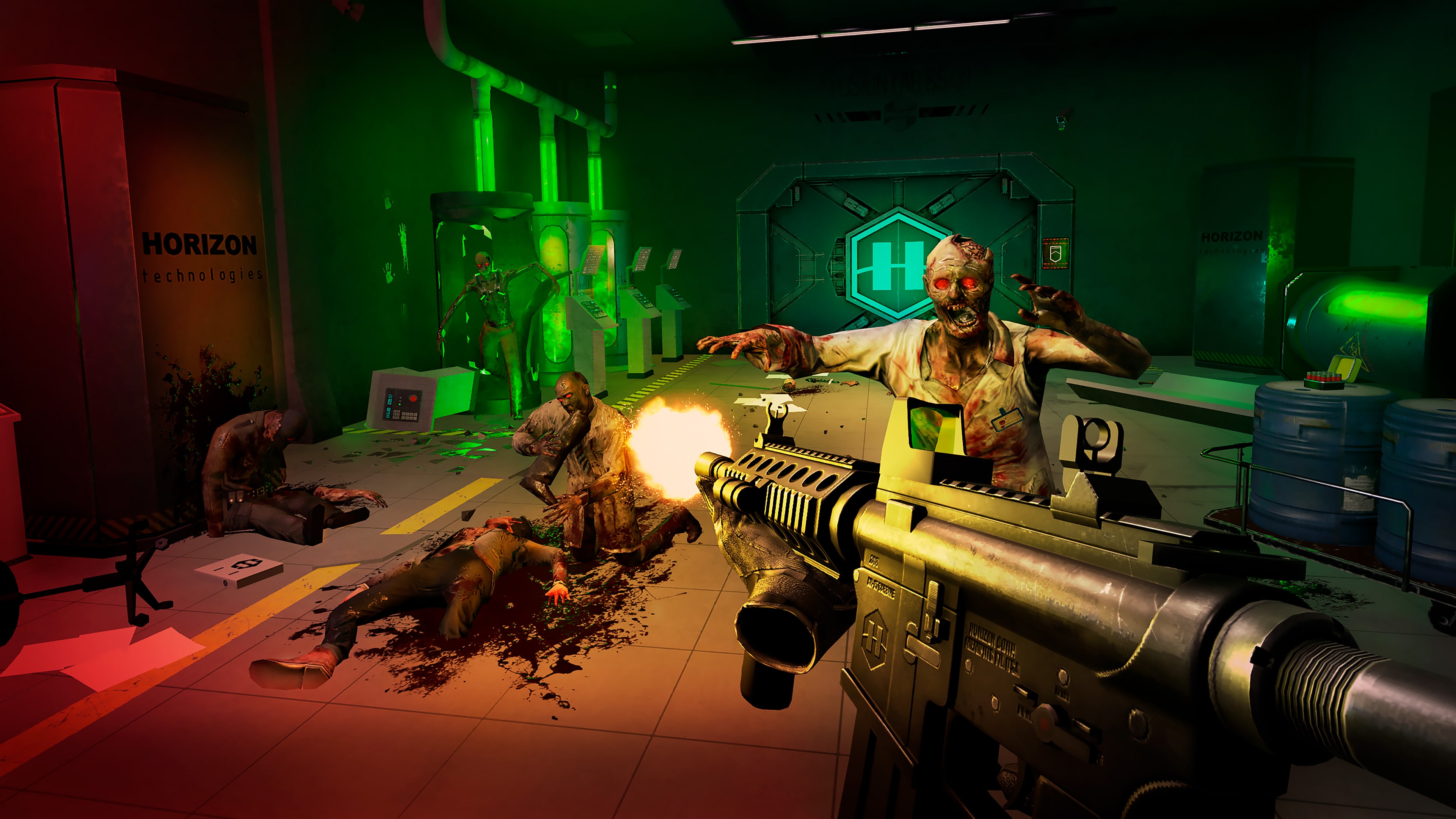 雙手持槍掃射殭屍