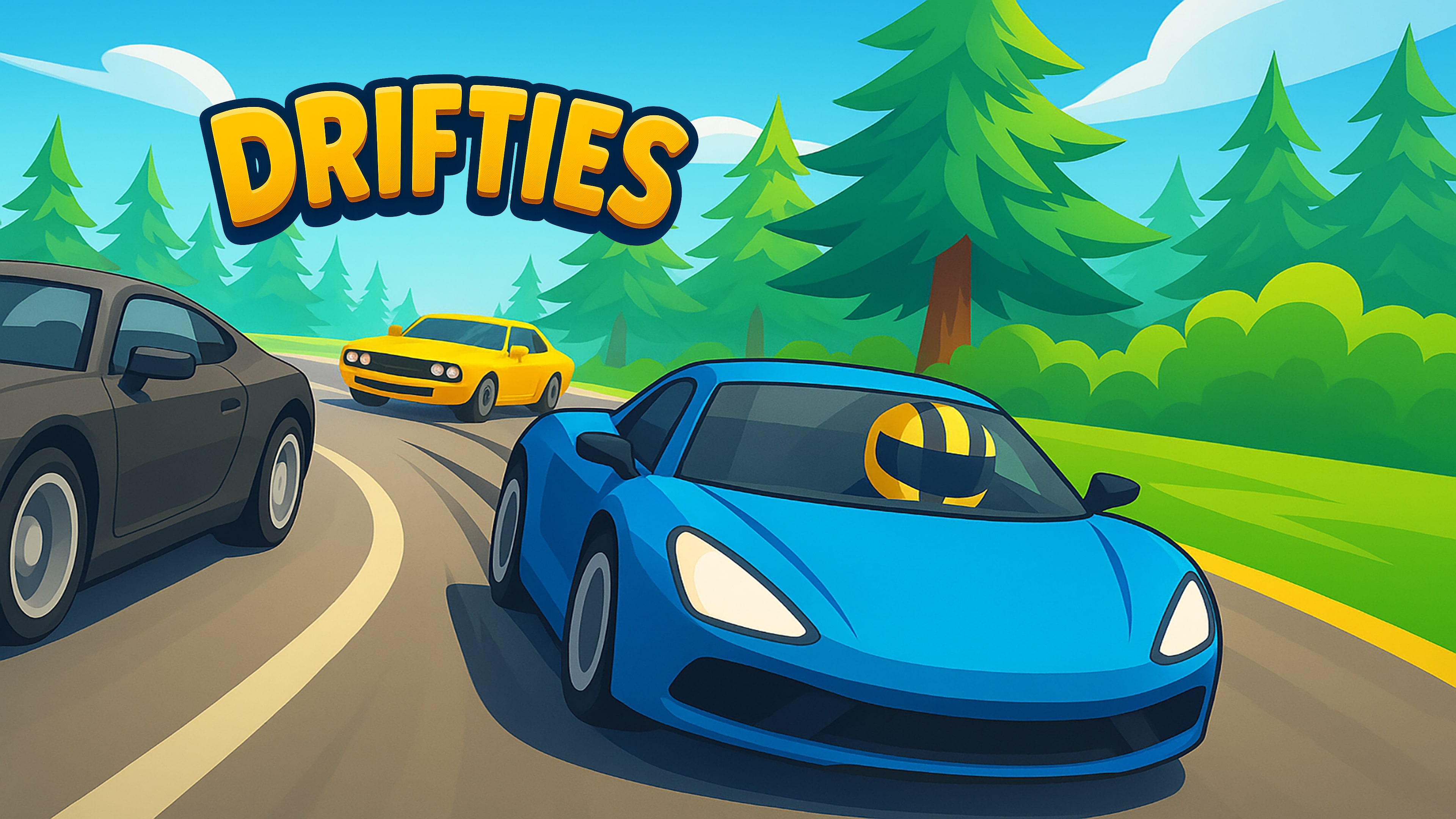 在色彩鮮豔的城市中進行高速漂移