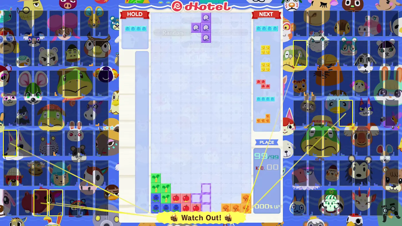 TETRIS 99 遊戲畫面與動物森友會主題