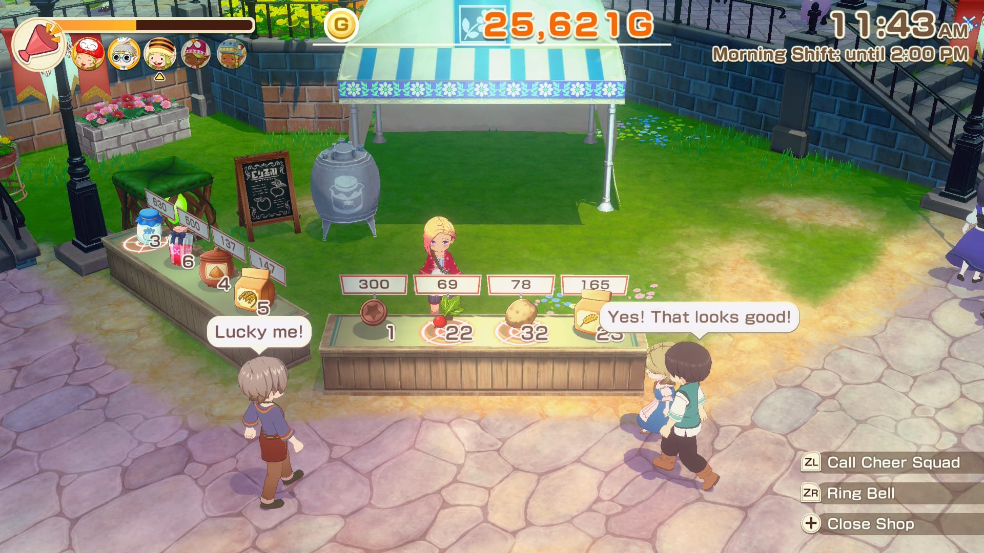 玩家在市集中擺攤