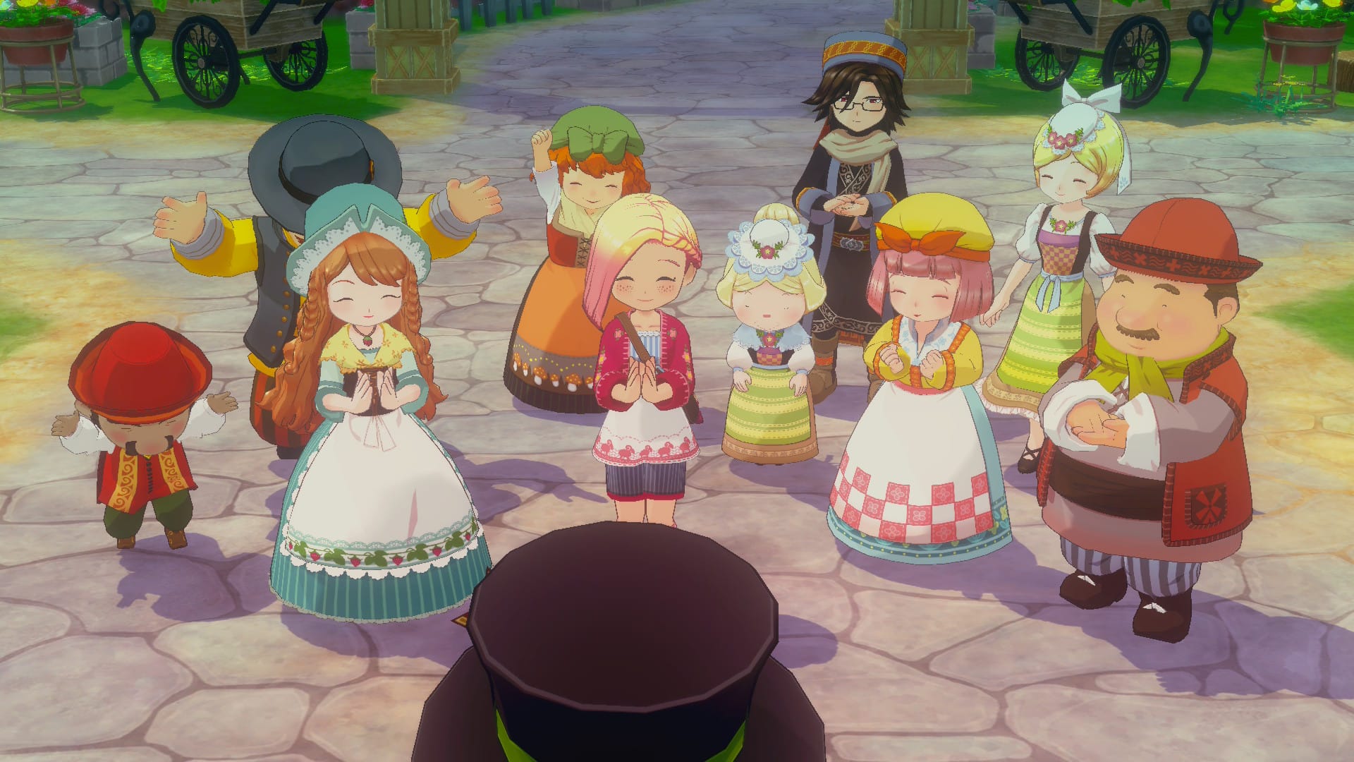 與鎮上居民進行互動