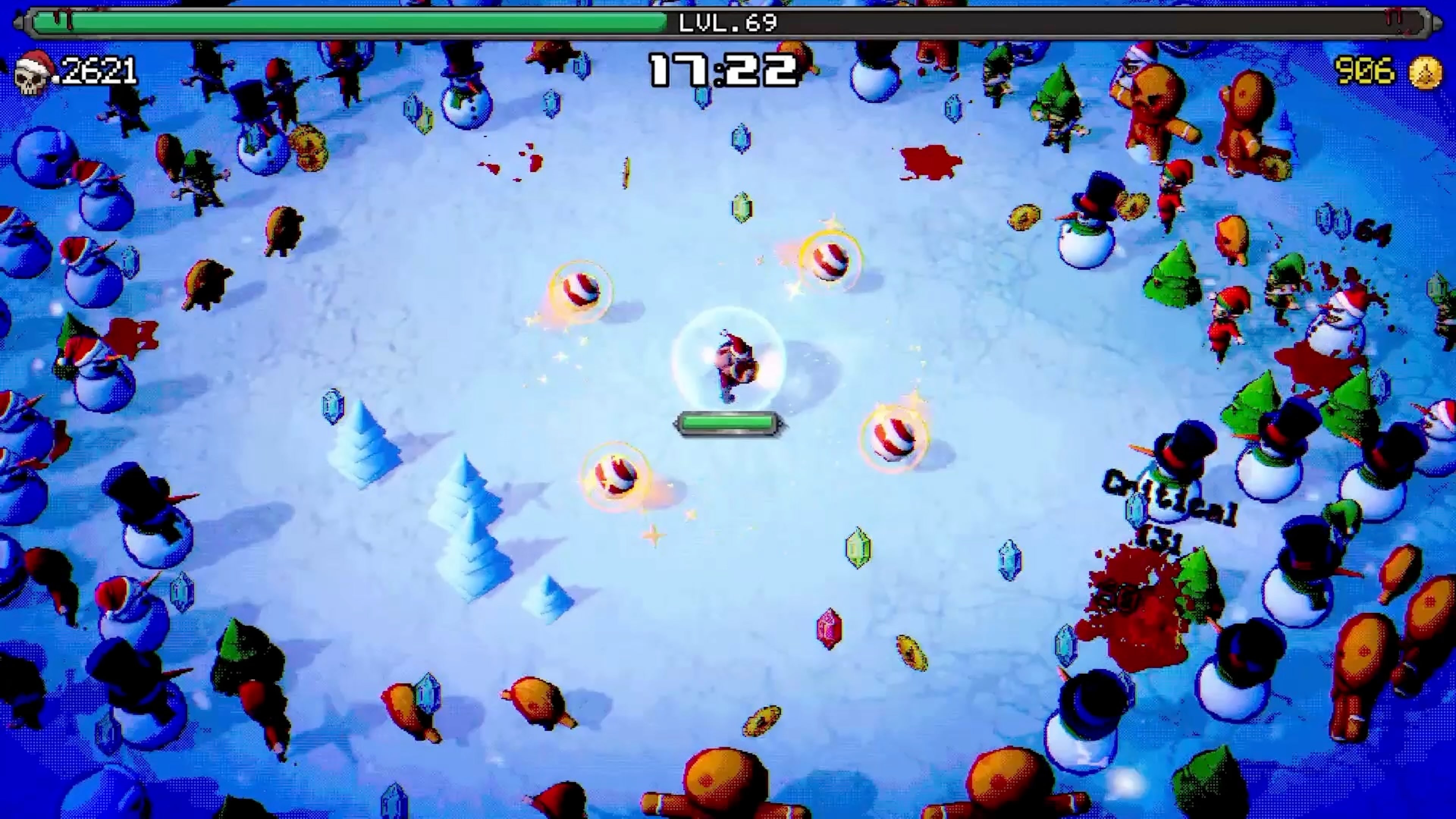 Xmas Survivors 武器與怪物展示