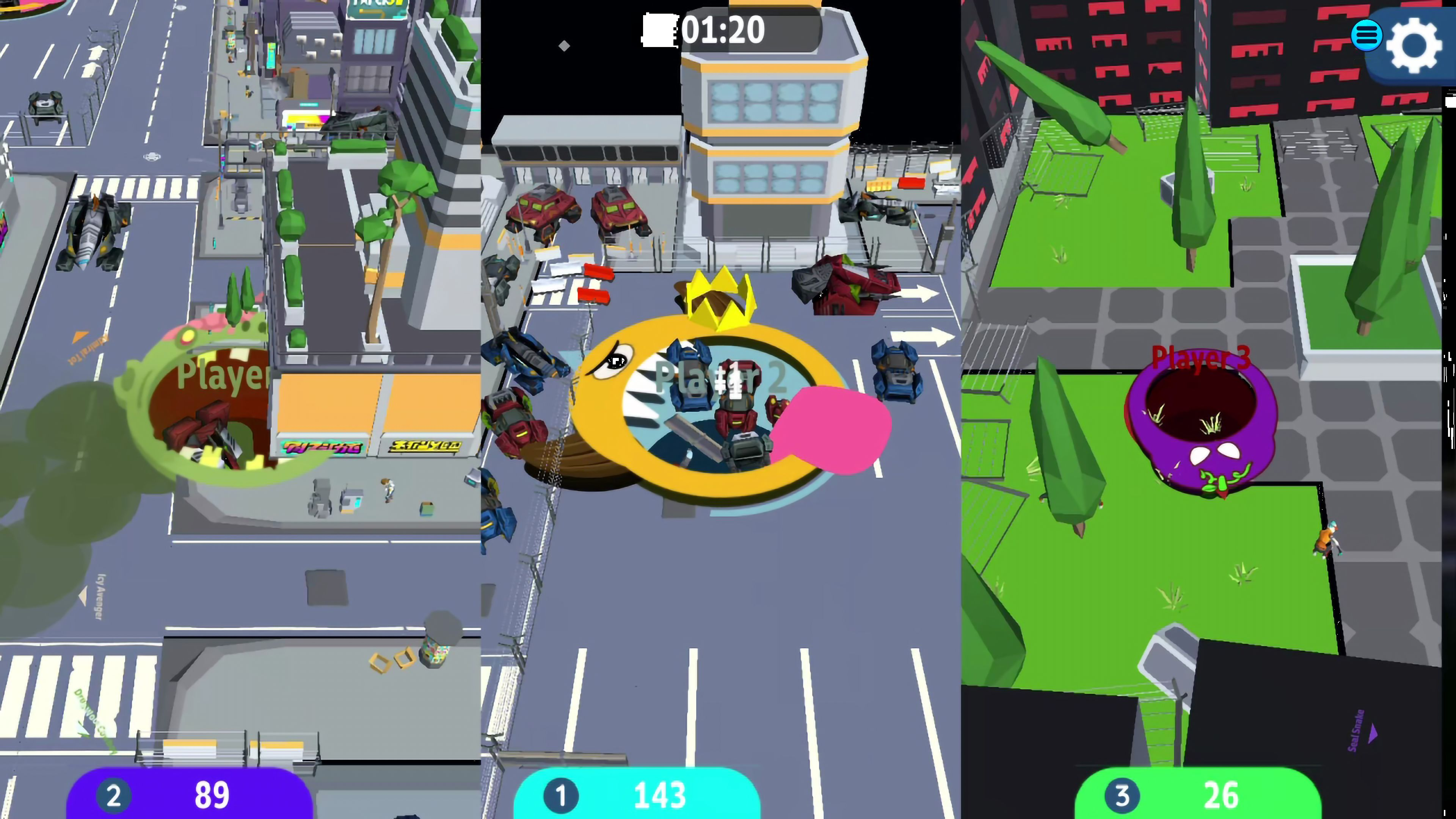 充滿霓虹色彩的未來都市地圖