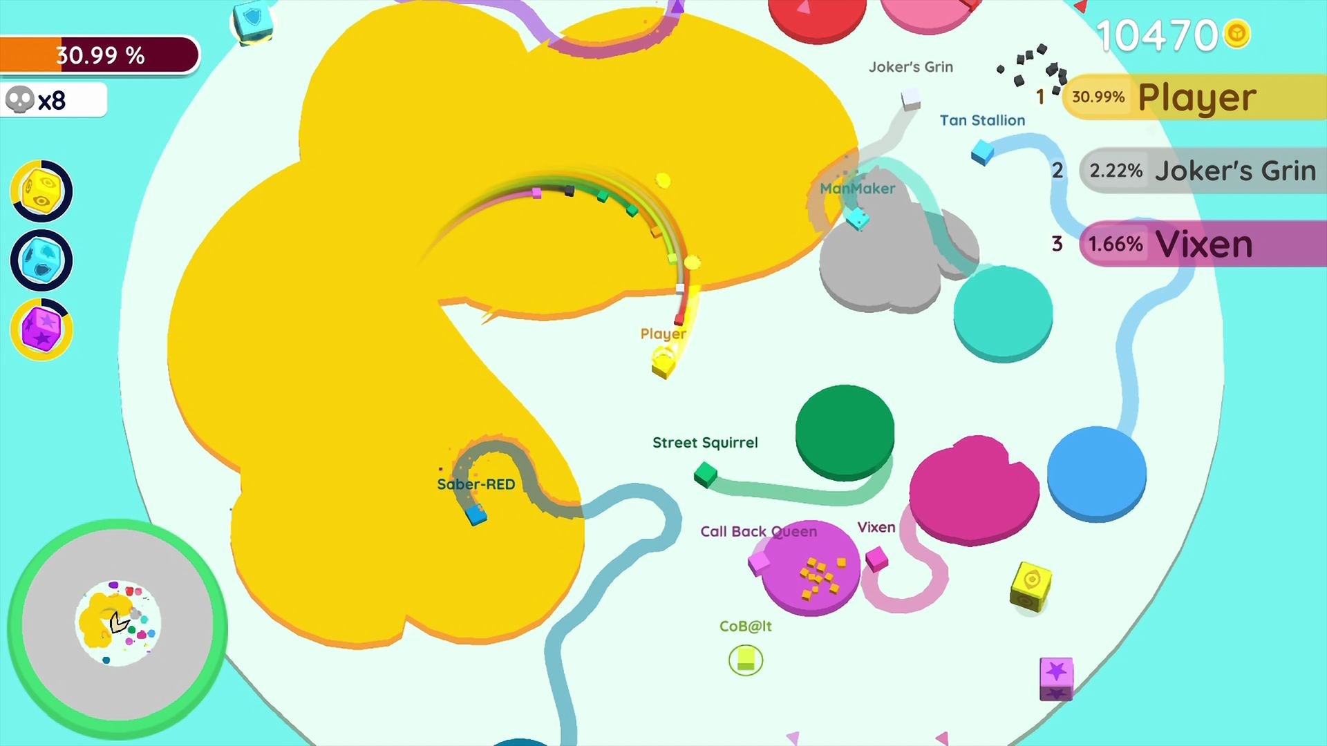 四人同屏對戰畫面