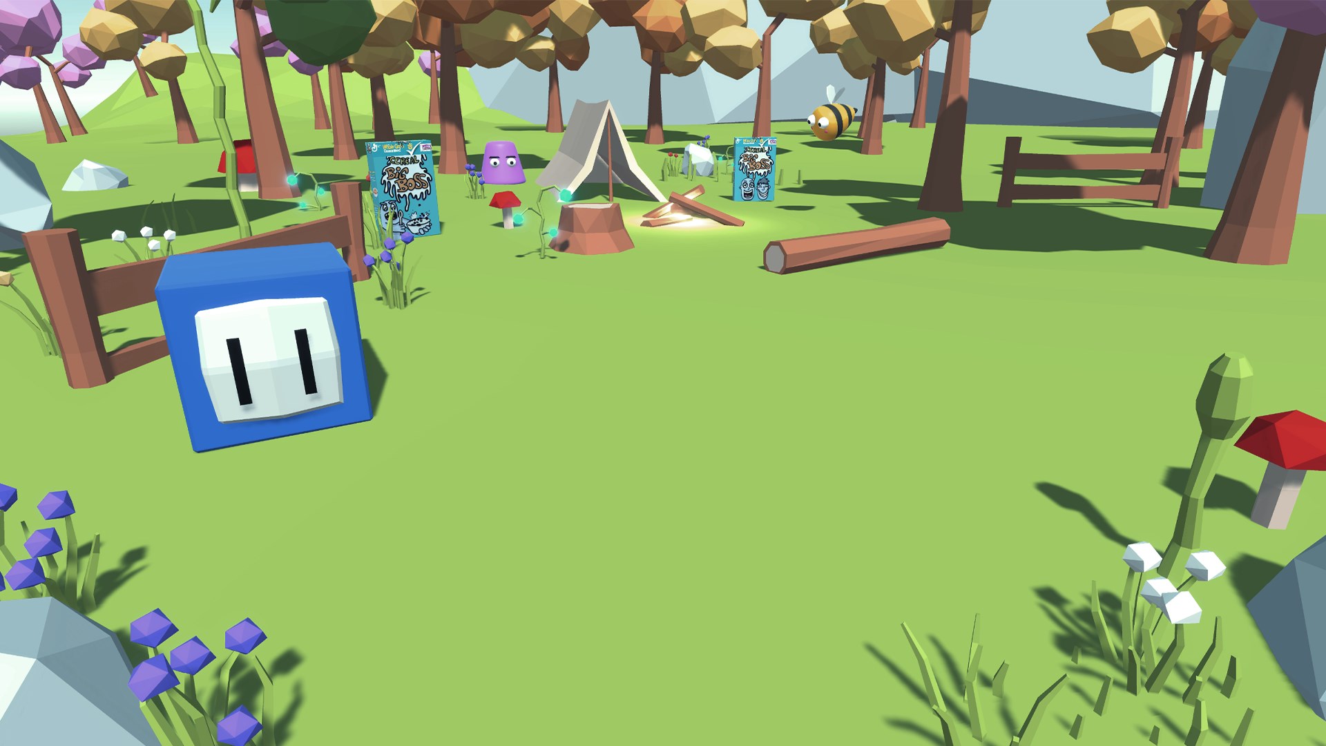 Gabriels Worlds: The Sokoban Adventure 遊戲美術圖，主角 Gabriel 站在色彩繽紛的場景中。