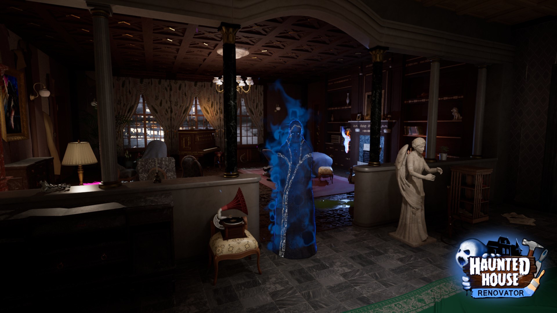 在充滿詭異氛圍的房間中進行翻修工作