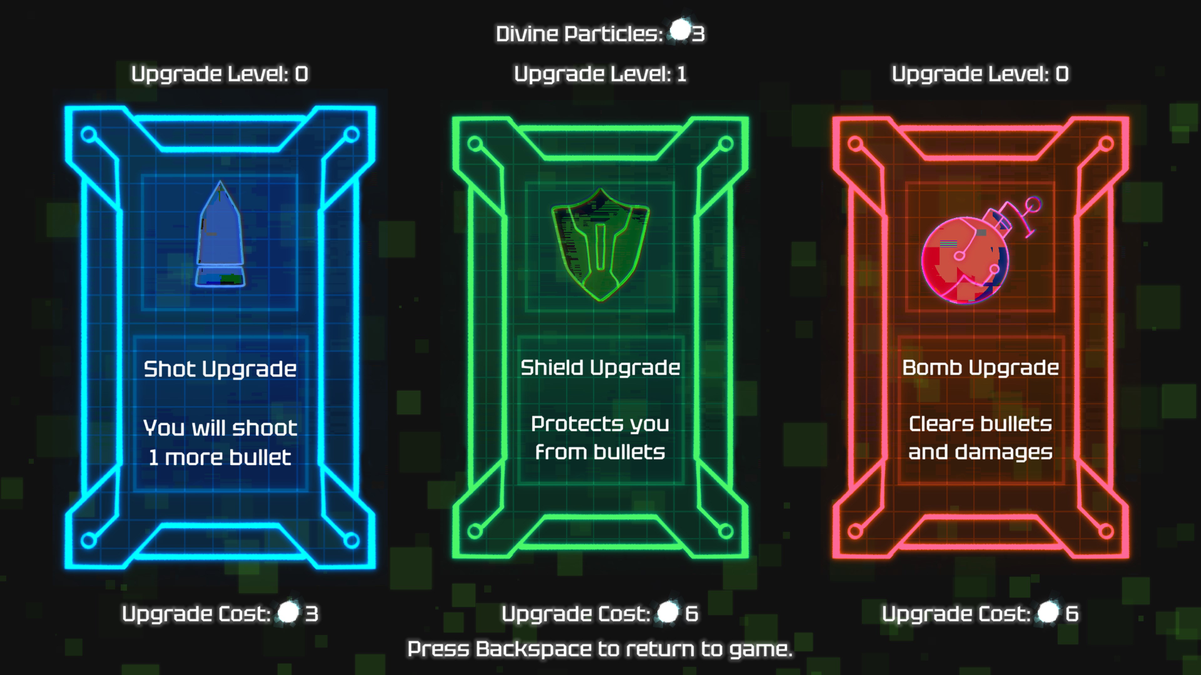 Apocryphoid 升級選單介面