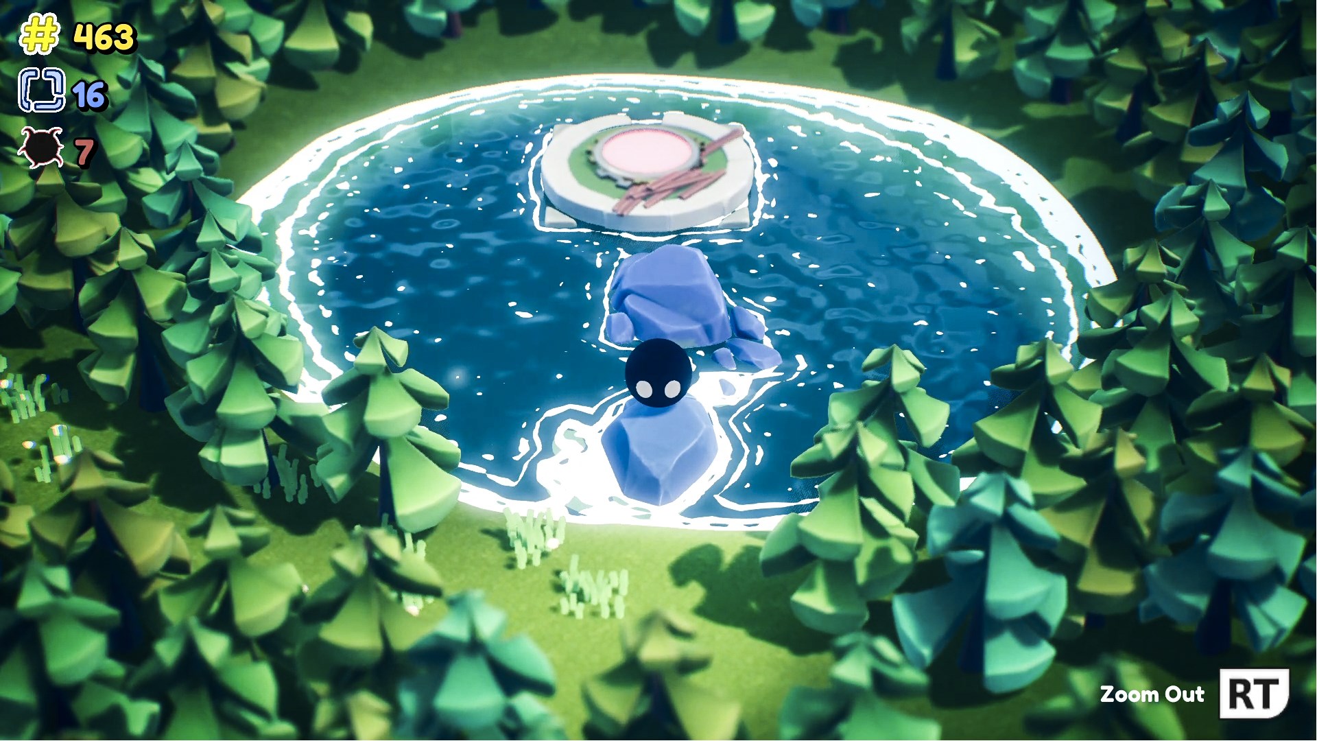 遊戲中神聖池塘的場景