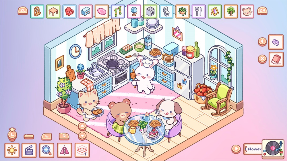 充滿粉彩色調的客廳設計