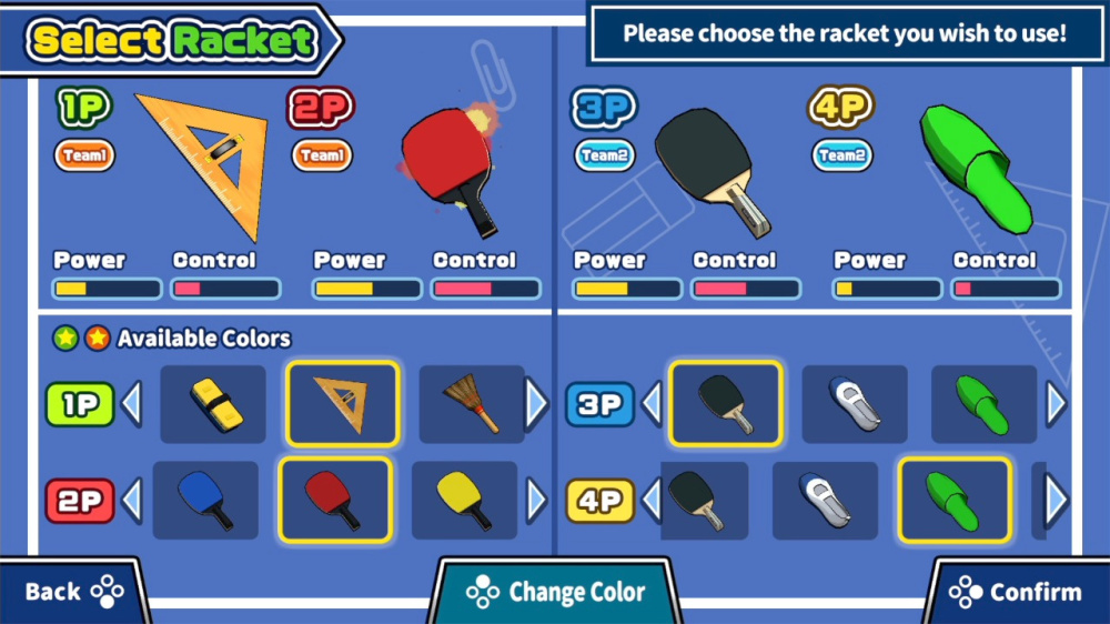 豐富的球拍收集畫面