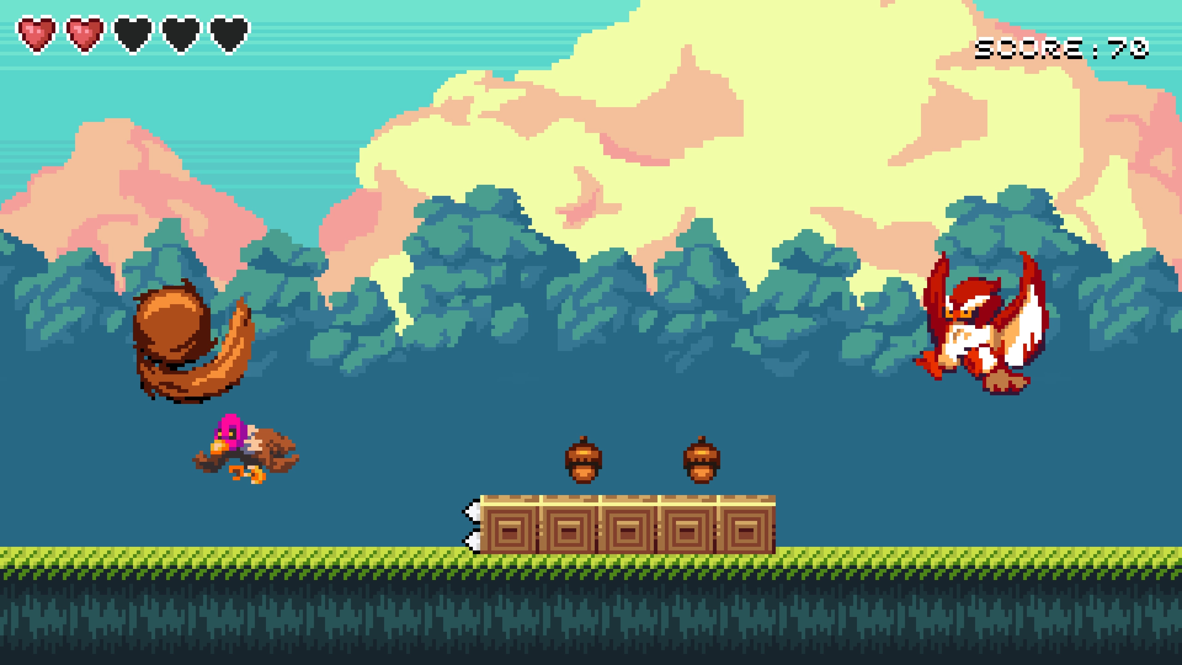 松鼠形態收集橡果的遊戲畫面