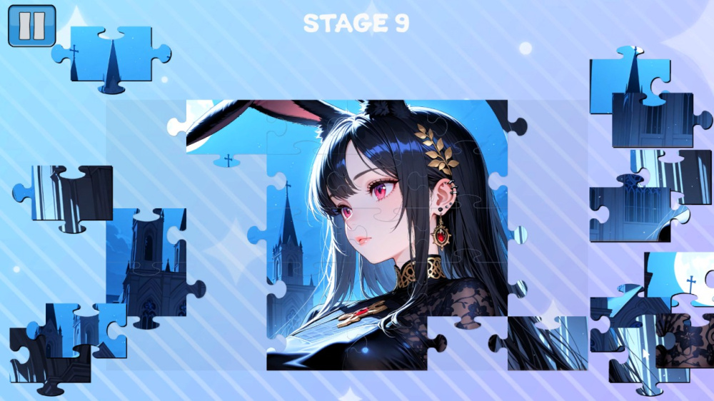 許多戴著兔耳朵的可愛女孩登場