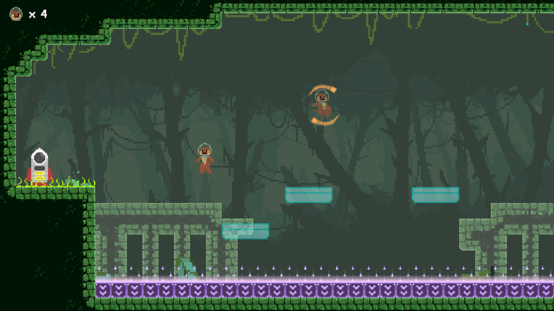 可愛的水獺角色在太空中漫步