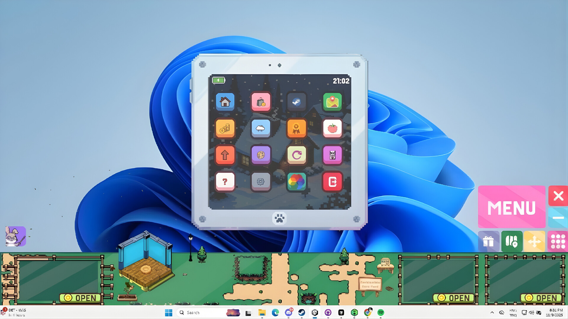 Tiny Paws 桌面寵物互動畫面