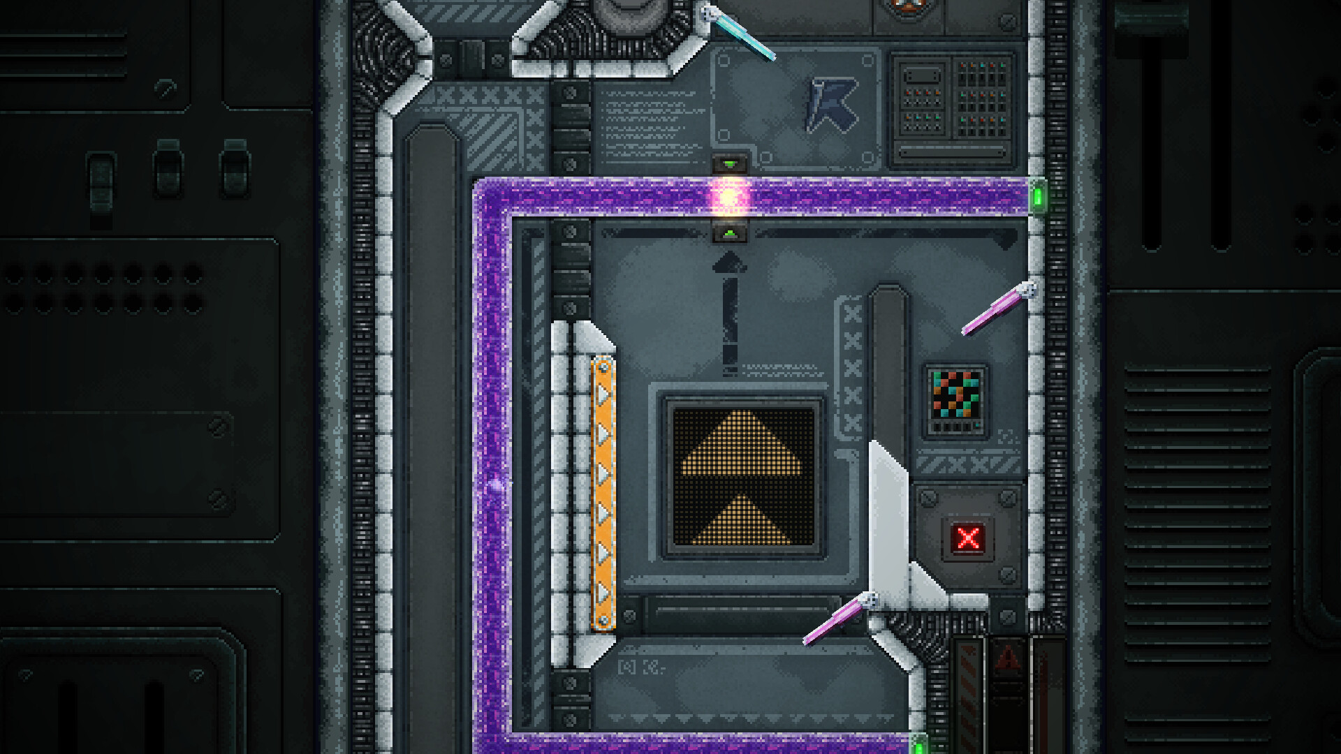 遊戲中的霓虹燈光效與複雜路徑