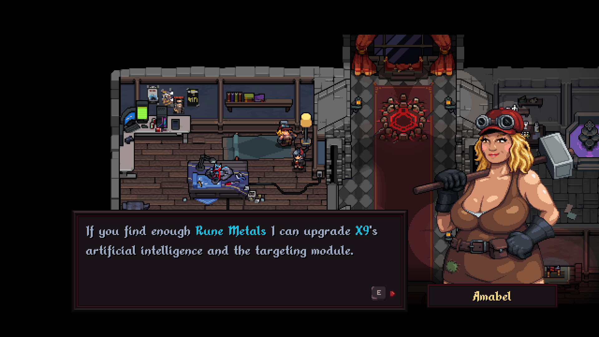 遊戲據點中與 NPC 對話的場景