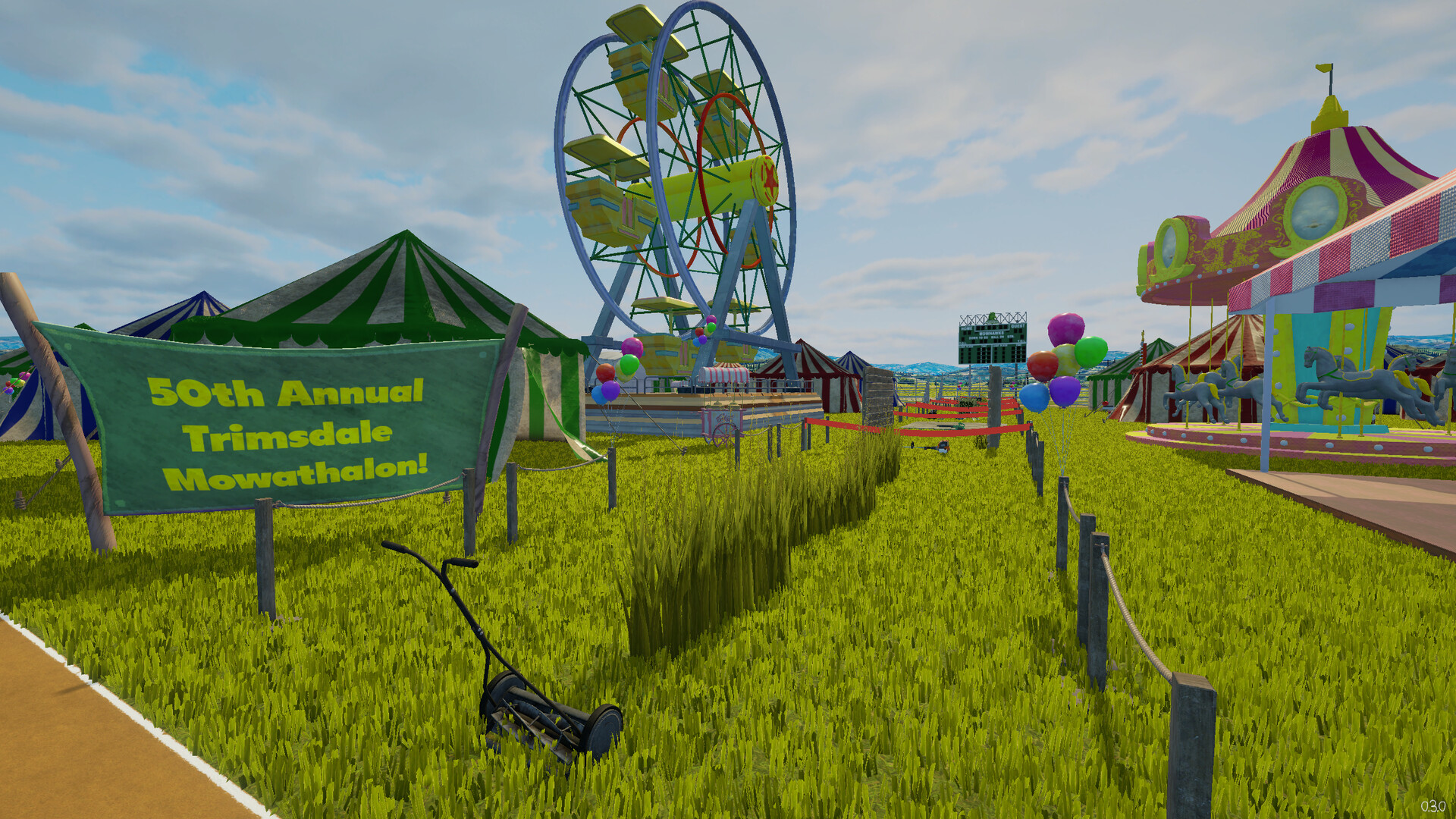 在陽光下修剪整齊的草坪