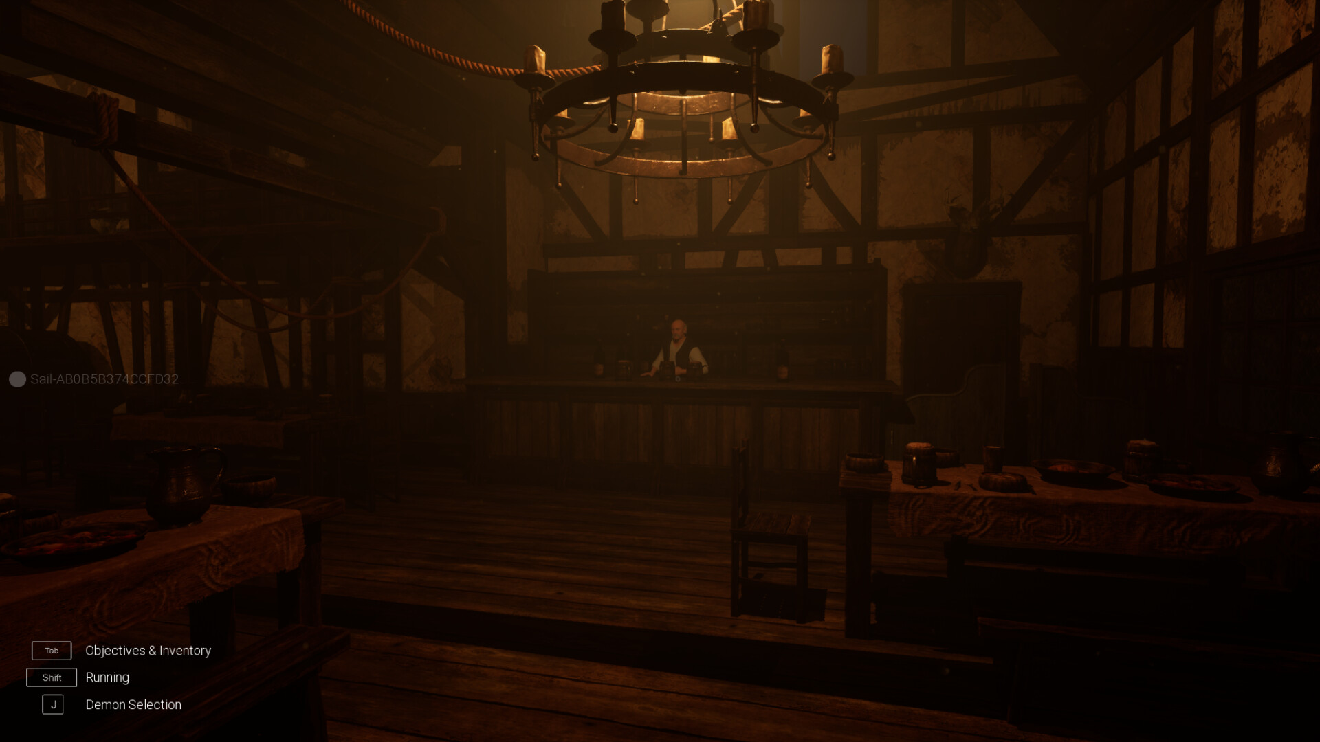 玩家在昏暗的室內進行探索與調查