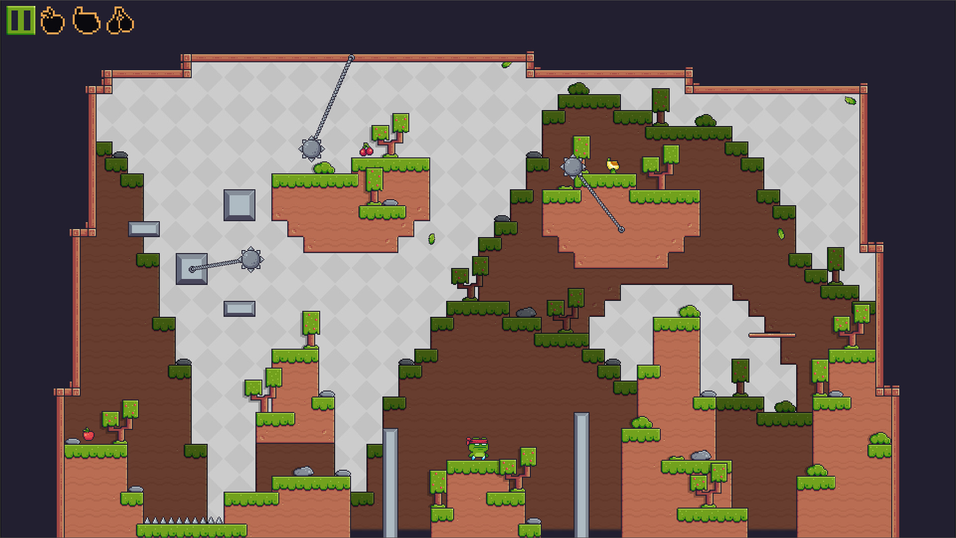 FrogCore 陷阱展示 - 玩家需精確計算滑行距離