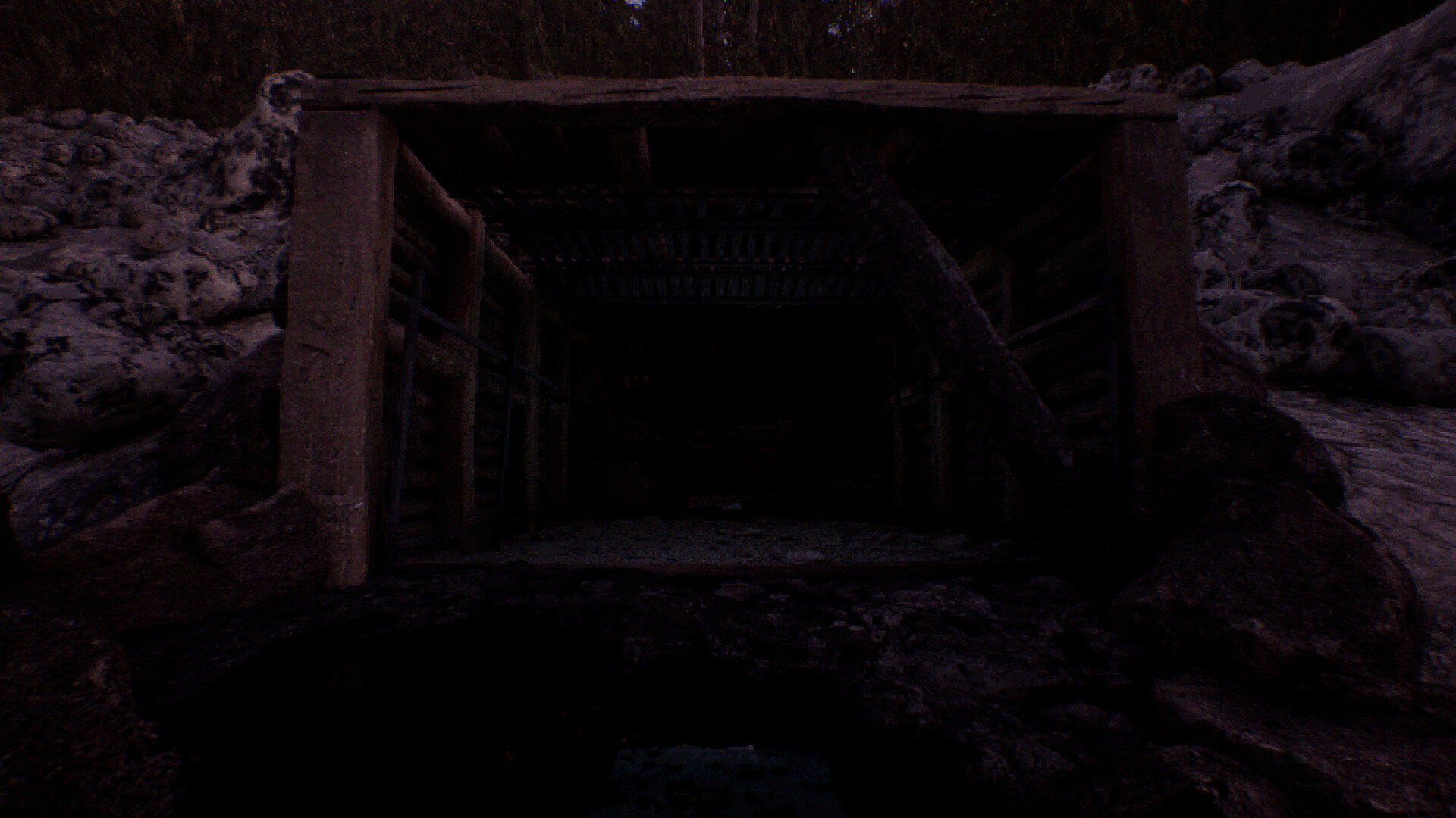 廢棄礦坑內深不見底的黑暗