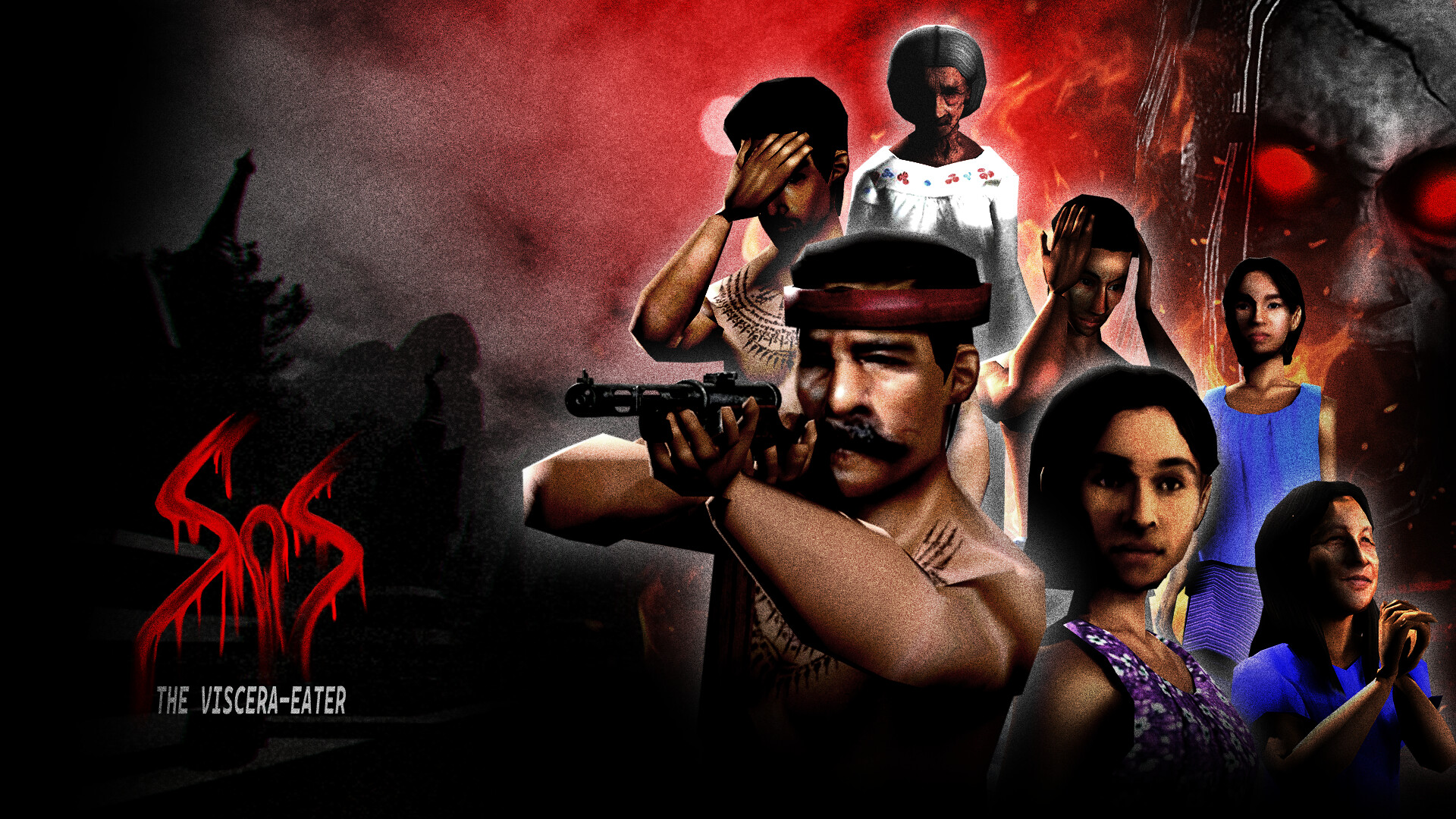 充滿 90 年代 VHS 風格的遊戲畫面