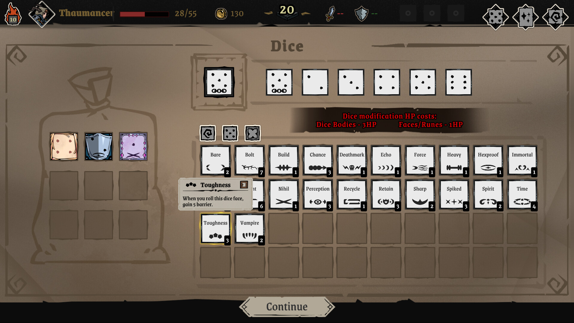 法術選擇與戰鬥介面