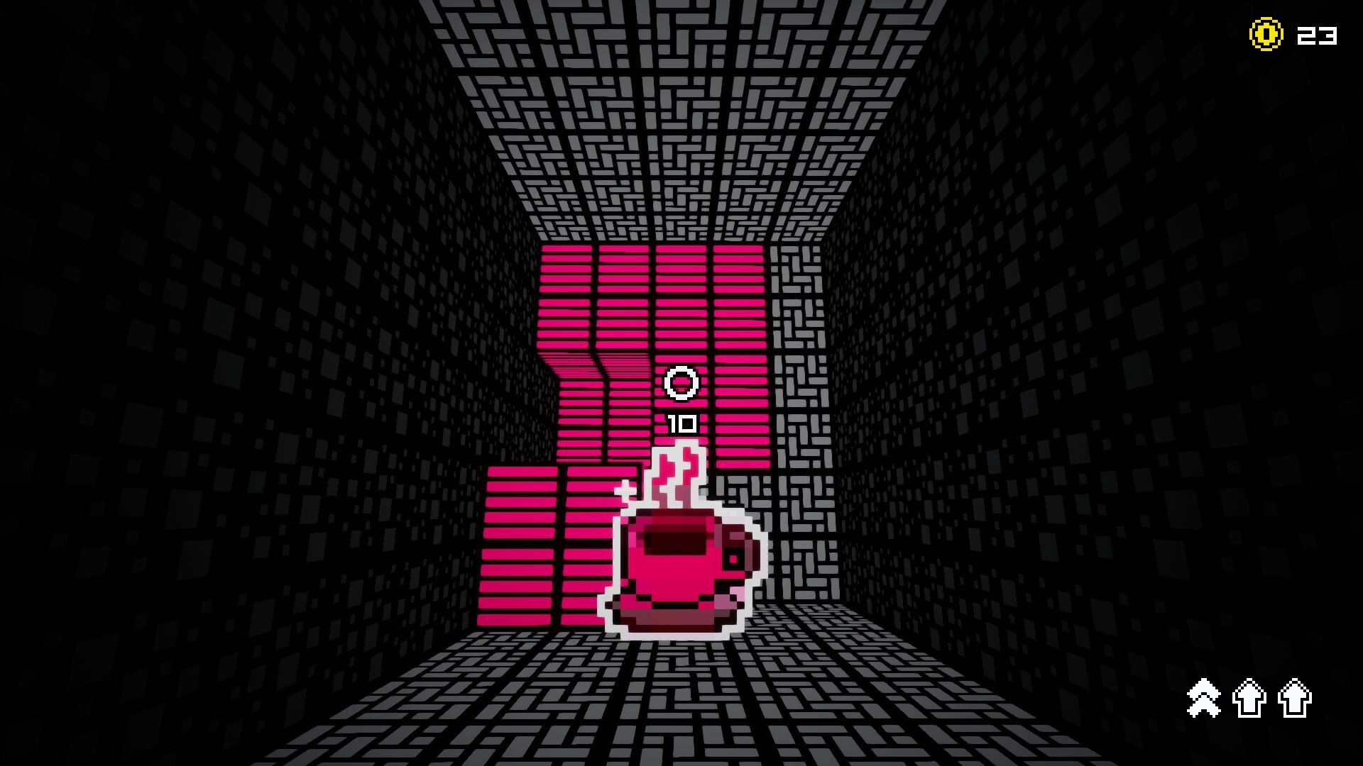 Run Coffee Run 遊戲場景,充滿像素風格的建築