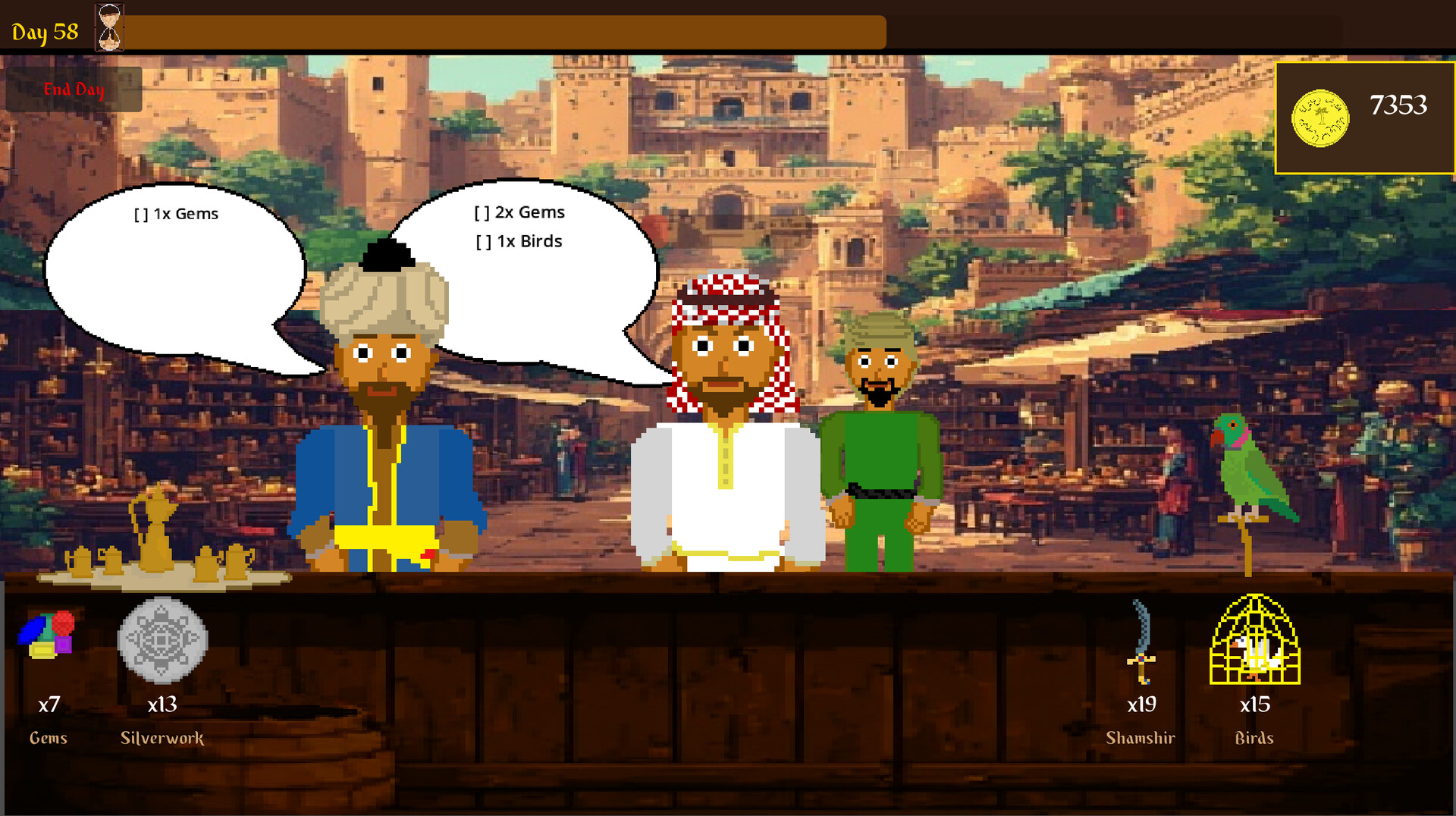 遊戲後期的繁華市場與大規模店鋪