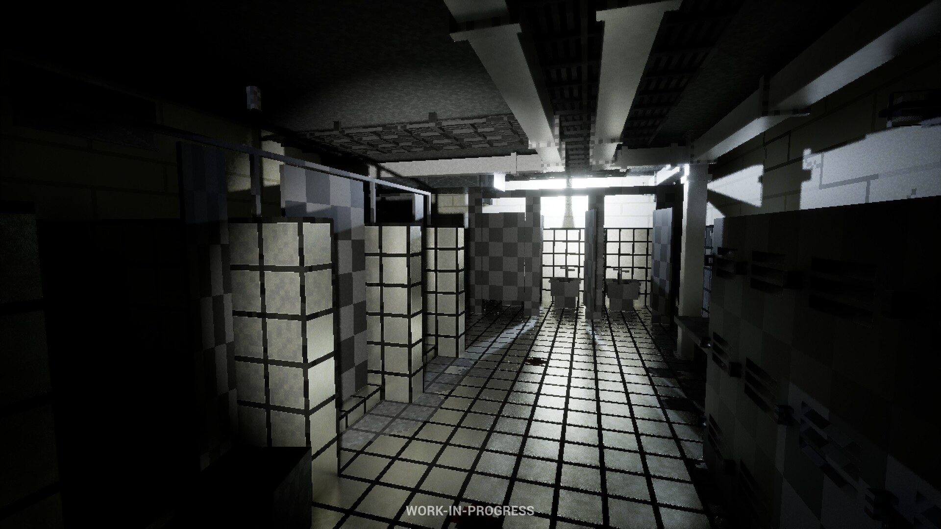 遊戲截圖:令人不安的紅光環境