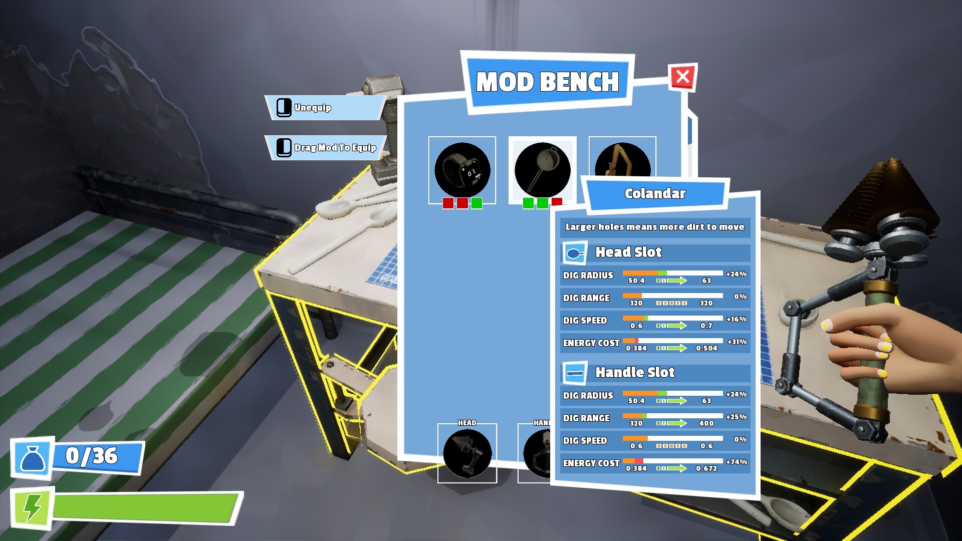 湯匙強化後的挖掘效率