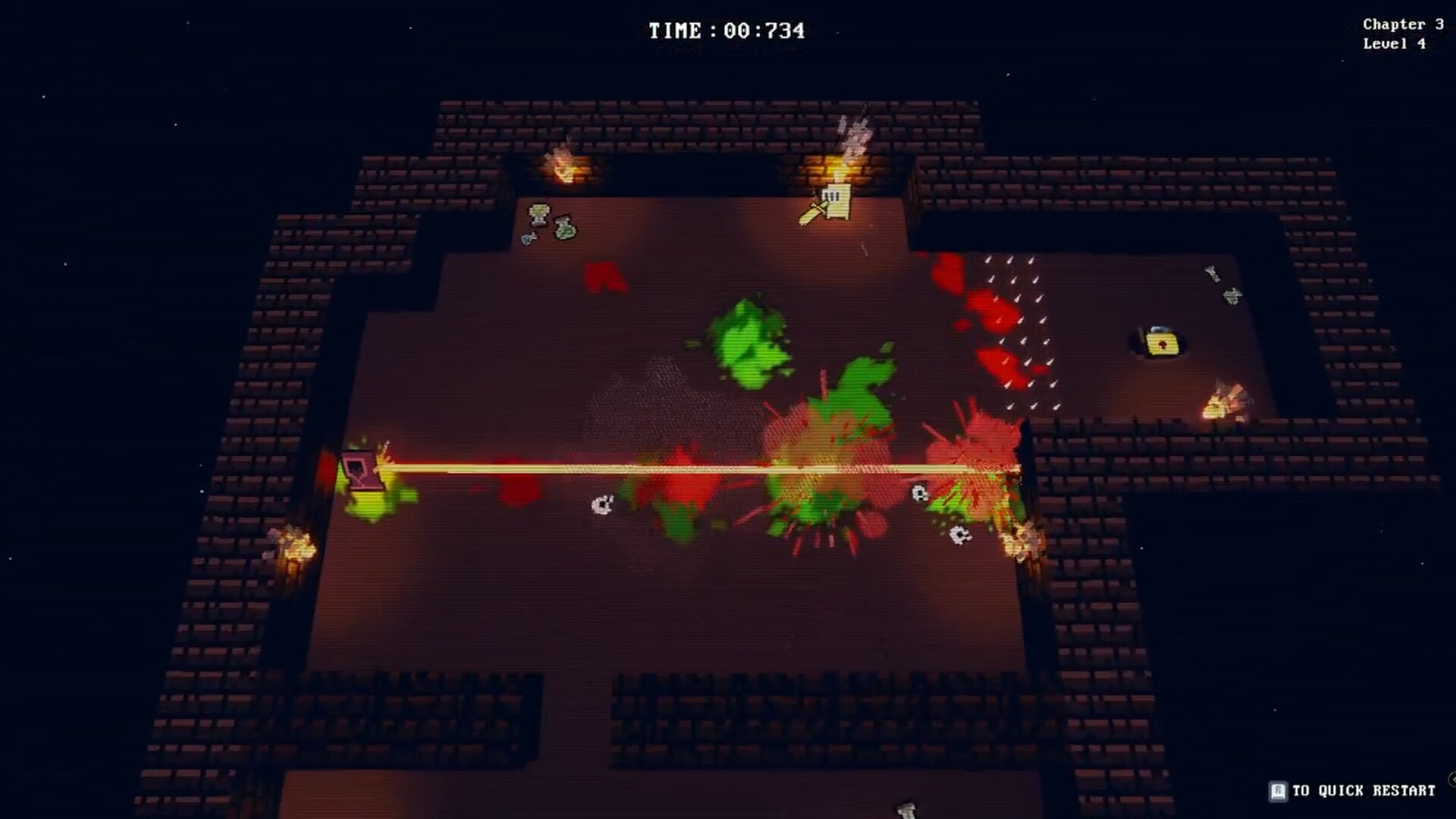 充滿惡魔的像素地牢戰鬥畫面