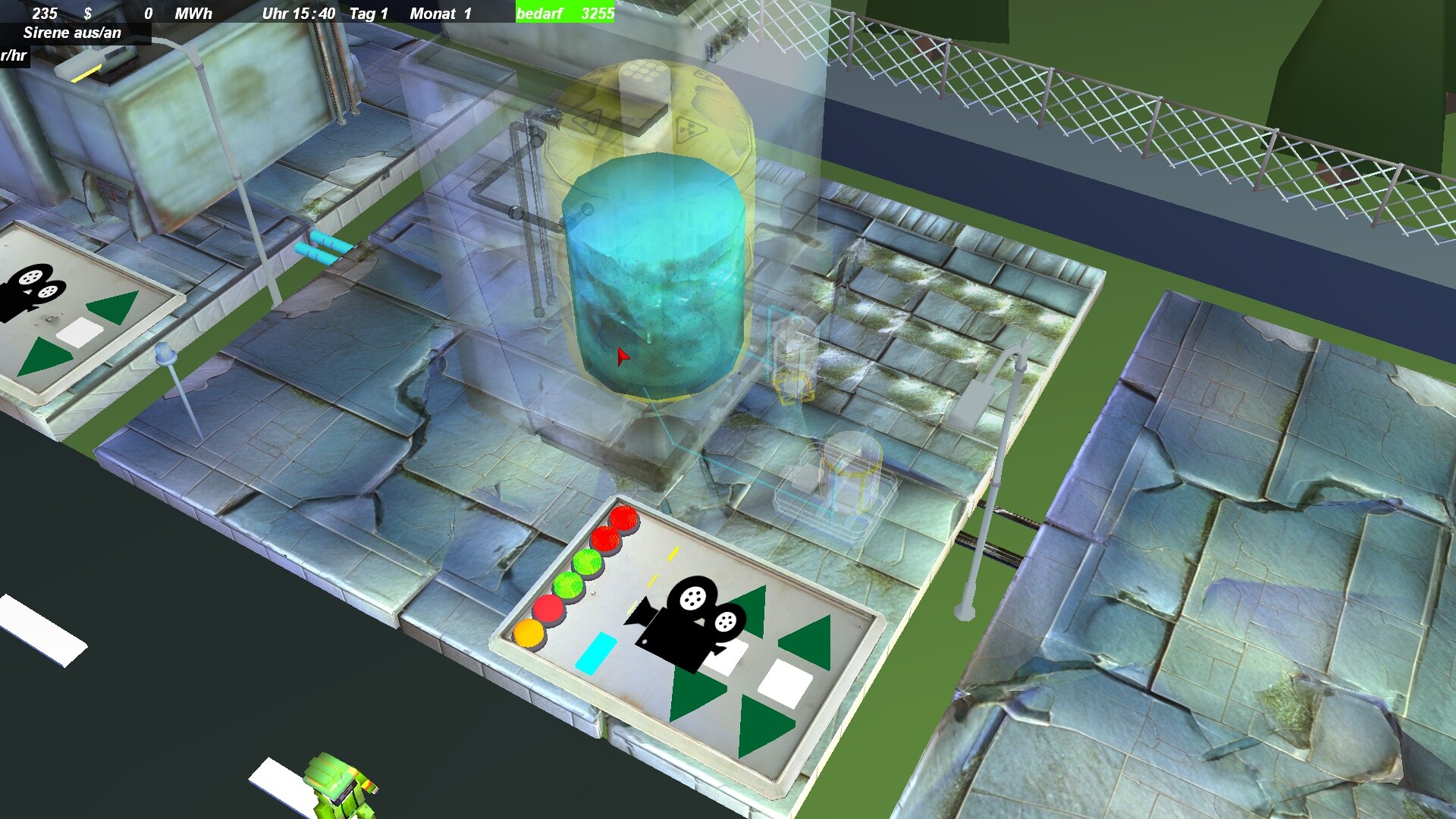 充滿復古科技感的控制室介面