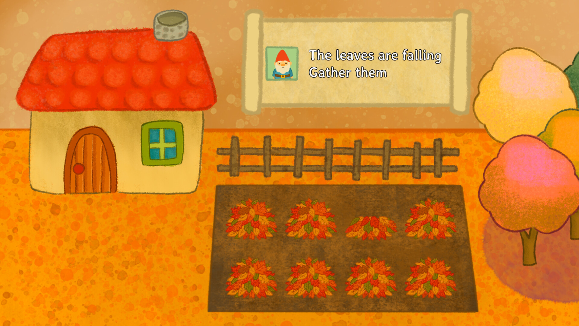 精緻的手繪秋季農場景觀