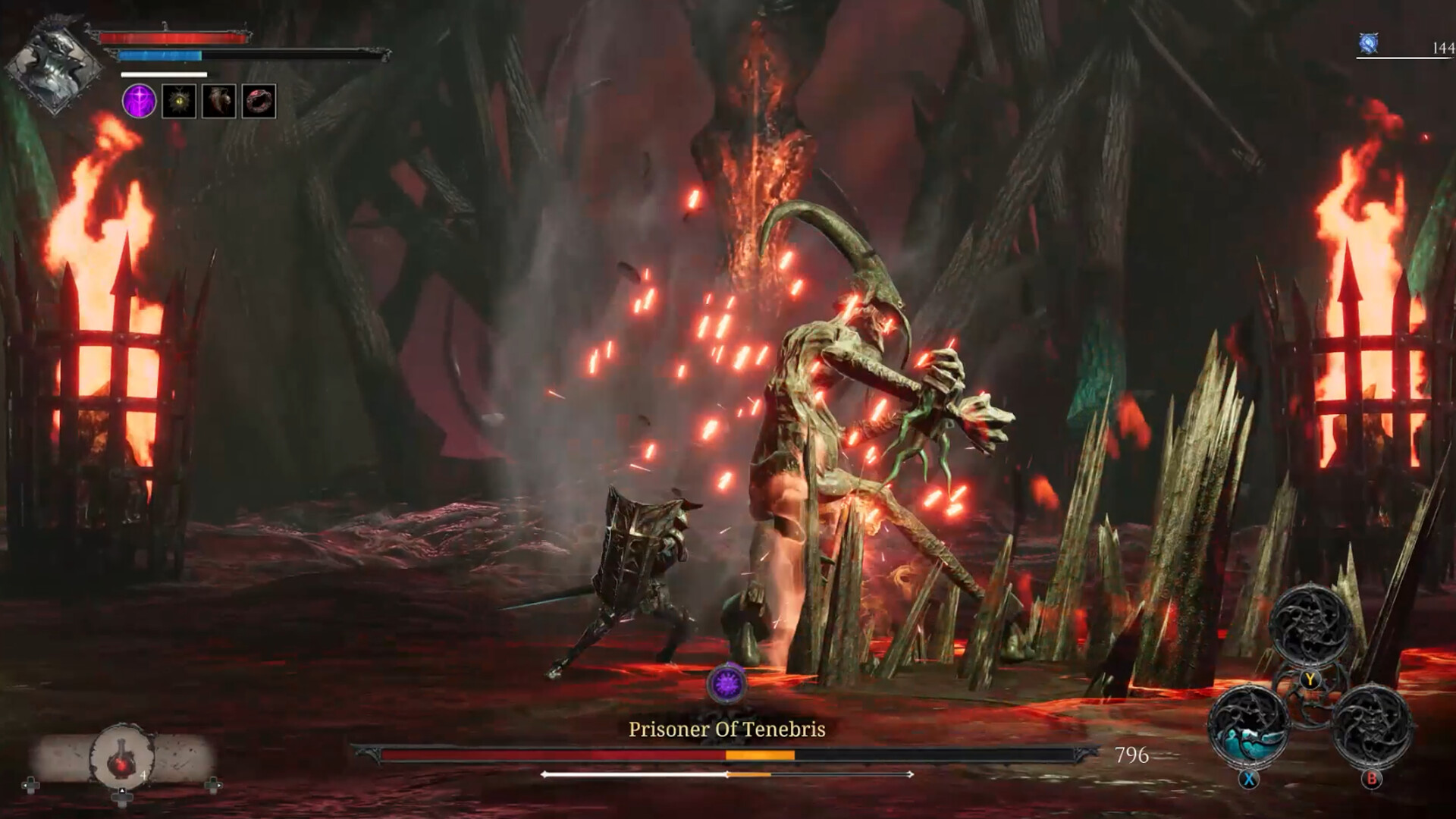 面對巨型BOSS的戰鬥畫面