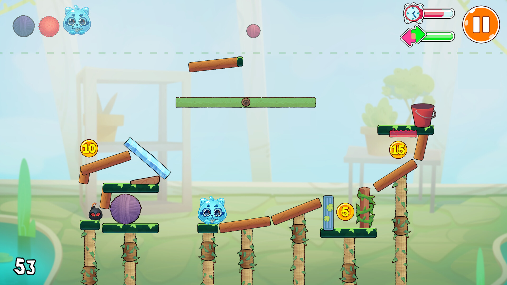 利用各種幾何圖形保護小貓