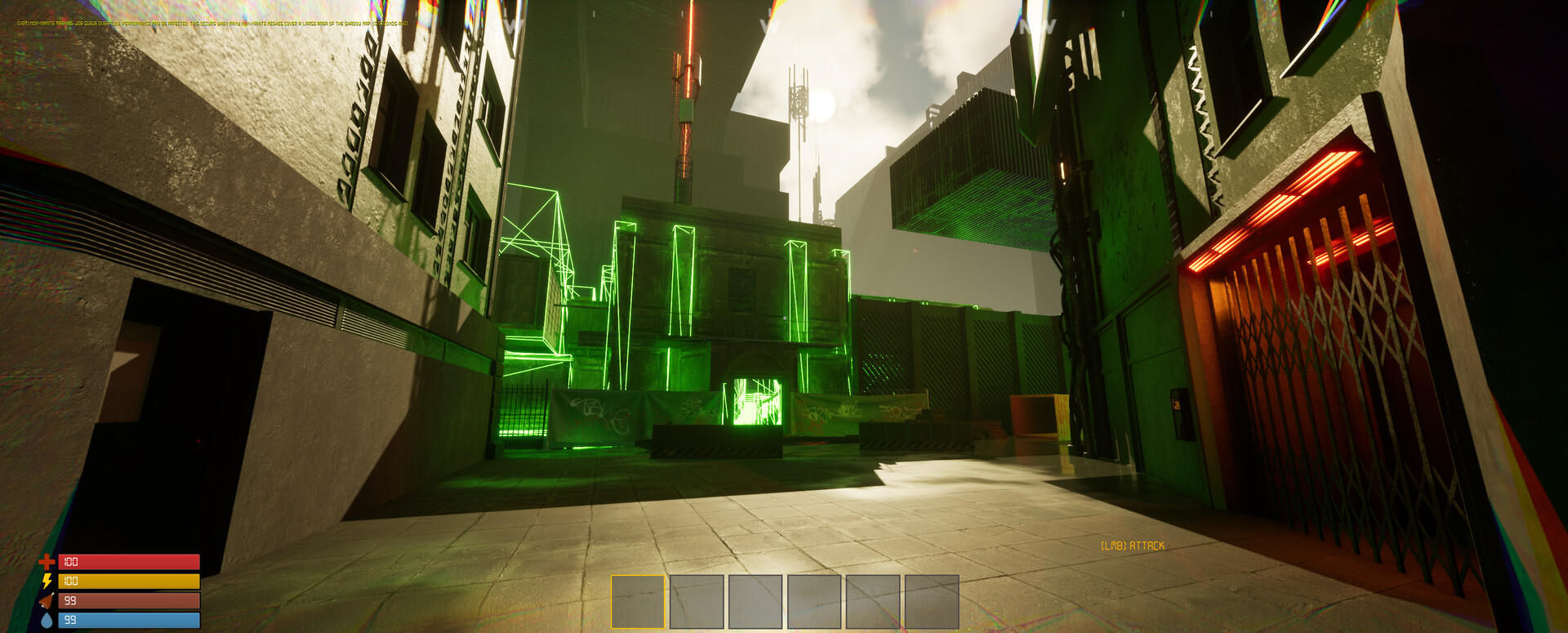 具備賽博龐克風格的城市遺構