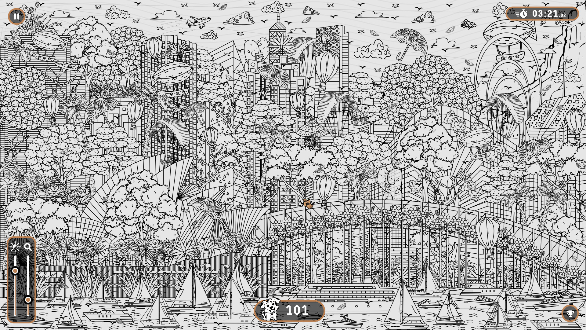 遊戲具備放大功能以尋找細節